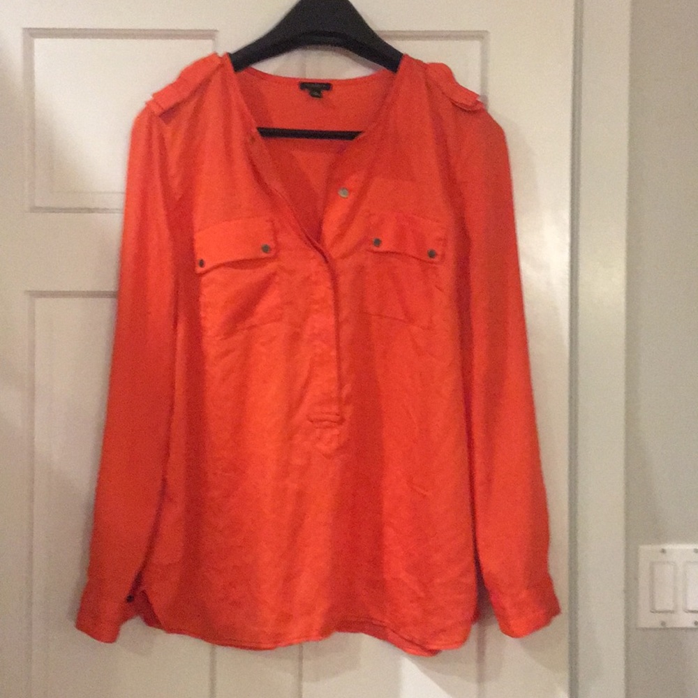 Ann Taylor tangerine blouse size 18